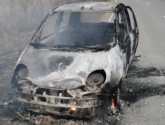 В деревне под Боровском сгорела машина