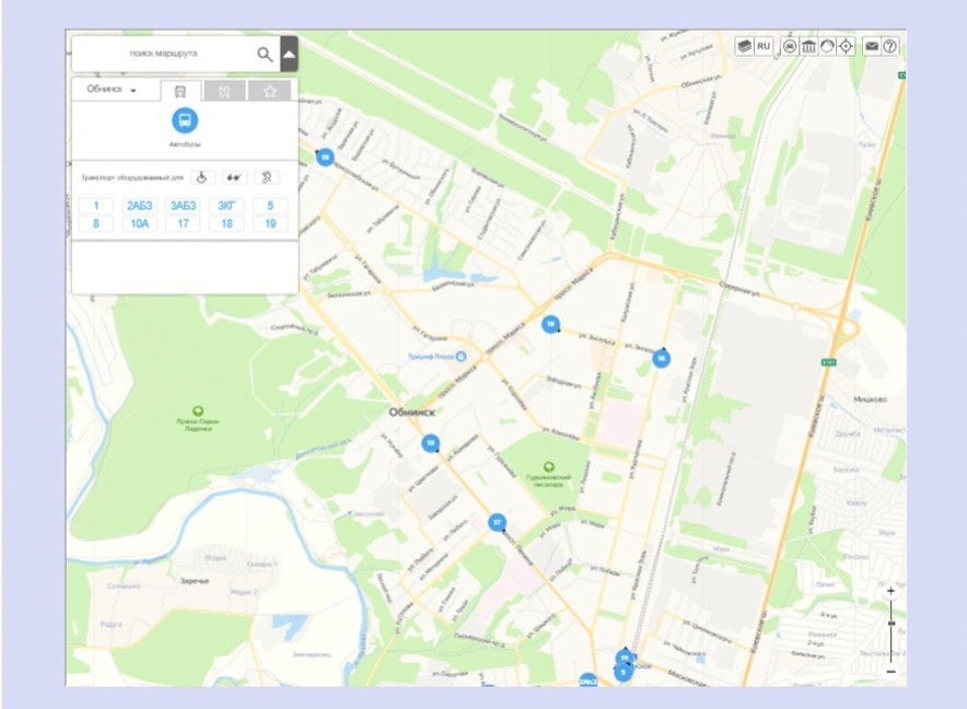 Жители Обнинска теперь смогут отслеживать автобусы в онлайн-карте