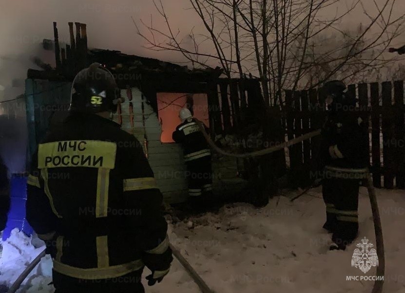 В Жуковском районе сгорела баня