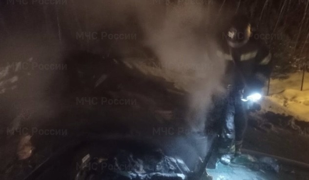 В Калужской области сгорела баня 