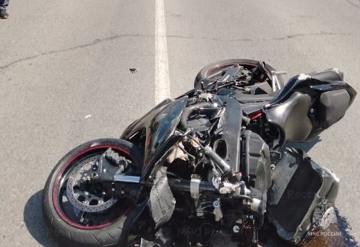 В Обнинске мотоциклист упал на дорогу