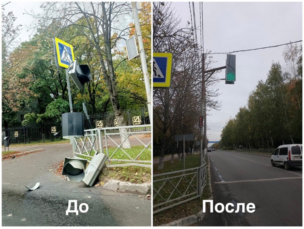 В Обнинске ищут водителя, сбившего светофор