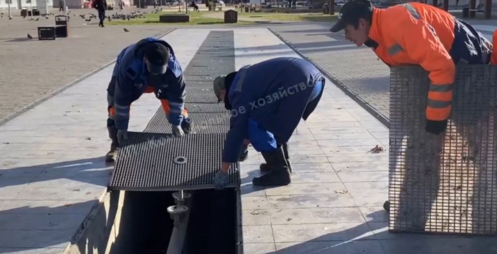 В Обнинске закрыли на зиму фонтан на улице Лейпунского
